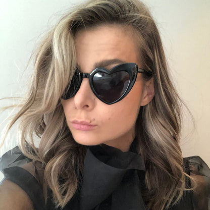 Black Heart Sunglasses – Retro Black Y2K Eyewear | Worth A Million
