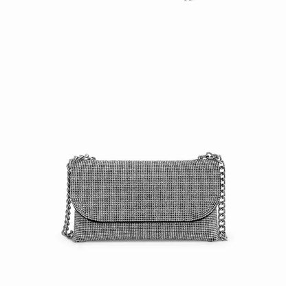 Jenny Rhinestone Envelope Shoulder Bag – Silver Evening Clutch | Worth A Million