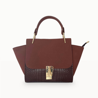 Lana Moc Croc Tote Bag in Chocolate – Structured Faux Croc Everyday Shoulder Bag | Worth A Million