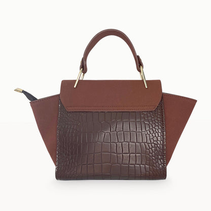 Lana Moc Croc Tote Bag in Chocolate – Structured Faux Croc Everyday Shoulder Bag | Worth A Million