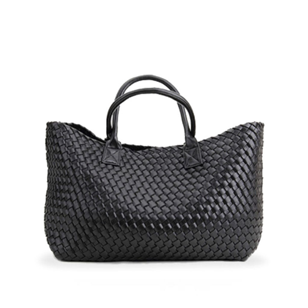 The Nicola 2.0 Weave Tote Bag in black