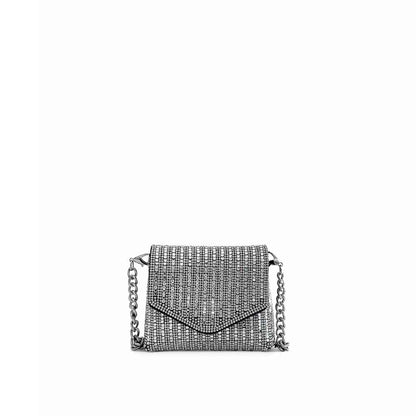 The Nicki Rhinestone Mini Shoulder Bag in Silver – Sparkling Evening Bag | Worth A Million