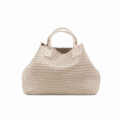 Nicola 2.0 Handwoven Vegan Leather Tote Bag – Champagne