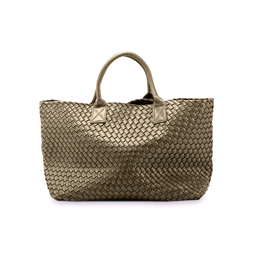 The Nicola 2.0 Weave Tote Bag in bronze