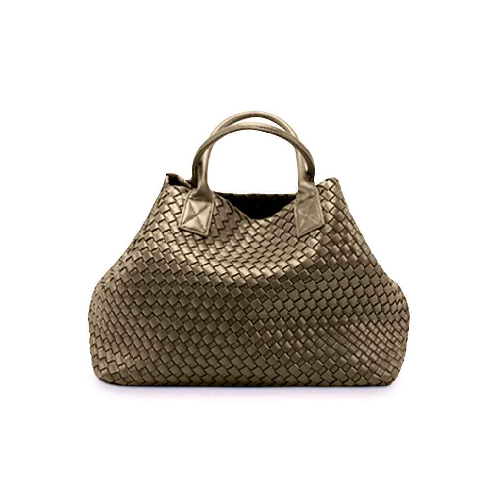 The Nicola 2.0 Weave Tote Bag in bronze