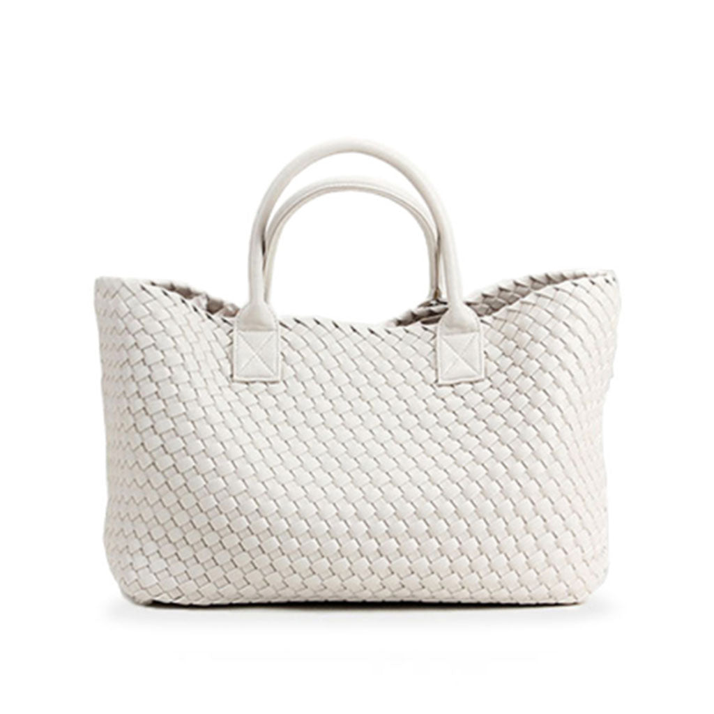 The Nicola 2.0 Weave Tote Bag in white