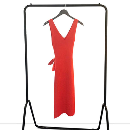 Bright Coral Ribbed Midi Bodycon Dress – Resort Collection | Worth A Million