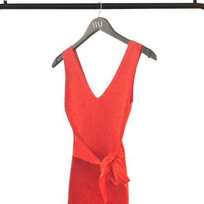 Bright Coral Ribbed Midi Bodycon Dress – Resort Collection | Worth A Million