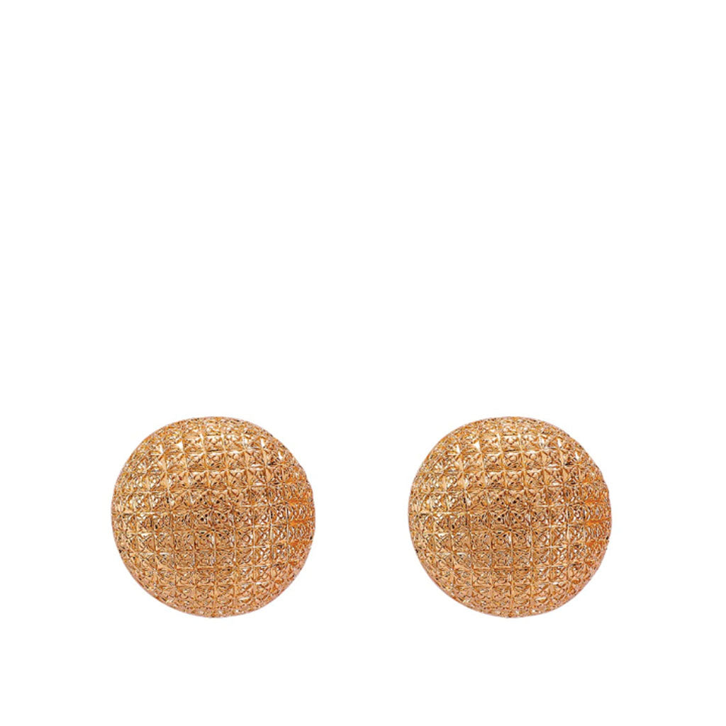 Round Textured Earrings in gold