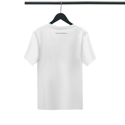 Unisex #IAMWORTHAMILLION Organic Cotton T-Shirt in White | Sustainable Statement Tee