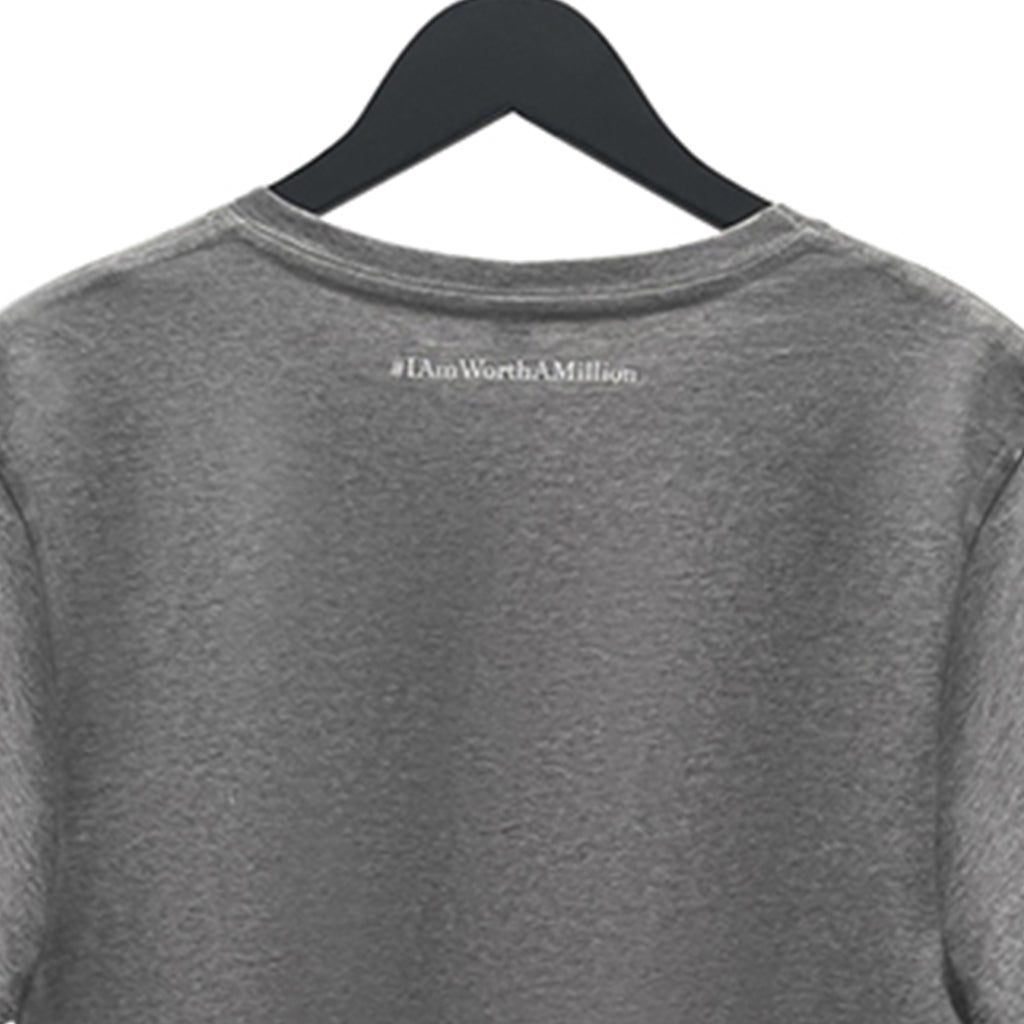 Unisex #IAmWorthAMillion Organic Cotton T-shirt in grey