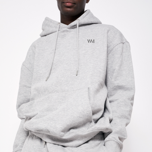 Unisex Organic Cotton Pullover Hoodie in grey