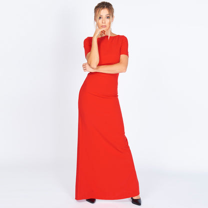 The Roxy Half Sleeve Bodycon Maxi Dress – Sculpting Red Maxi | Worth A Million