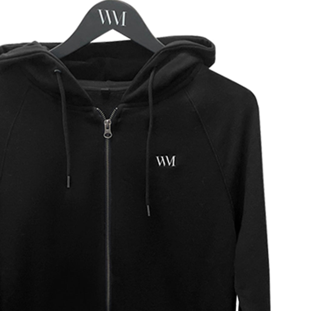 Unisex Organic Cotton Zip-Up Hoodie in black