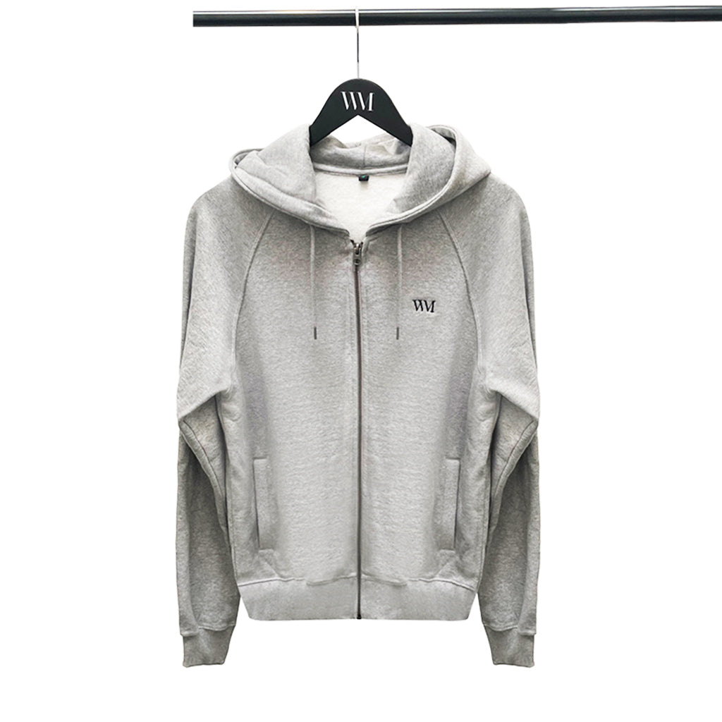 Unisex Organic Cotton Zip-Up Hoodie in grey