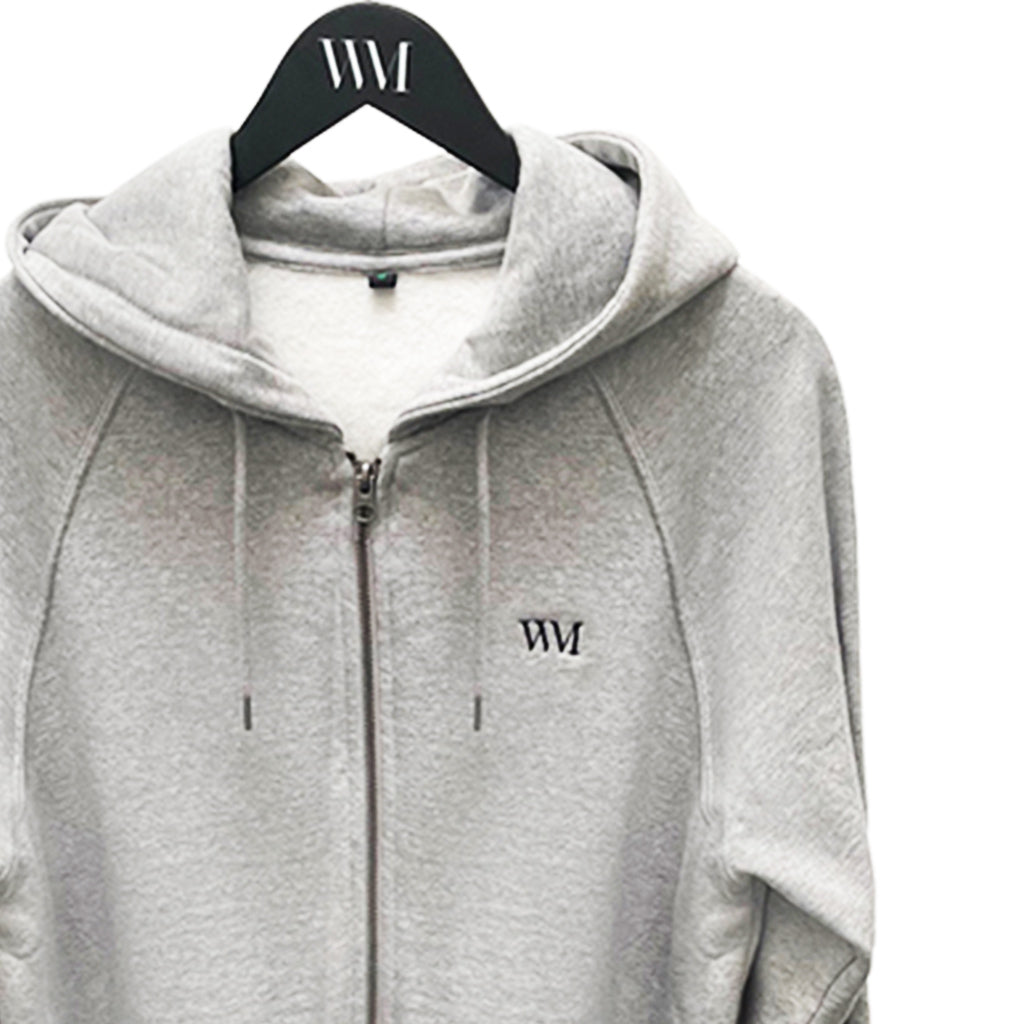 Unisex Organic Cotton Zip-Up Hoodie in grey